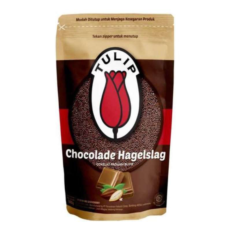 TULIP COKELAT MESES / CHOCOLADE HAGELSLAG ZIPLOCK 500 GR