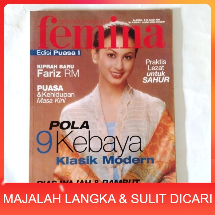 Majalah FEMINA No.2 Jan 1998 Cover DIANA PUNGKY Langka