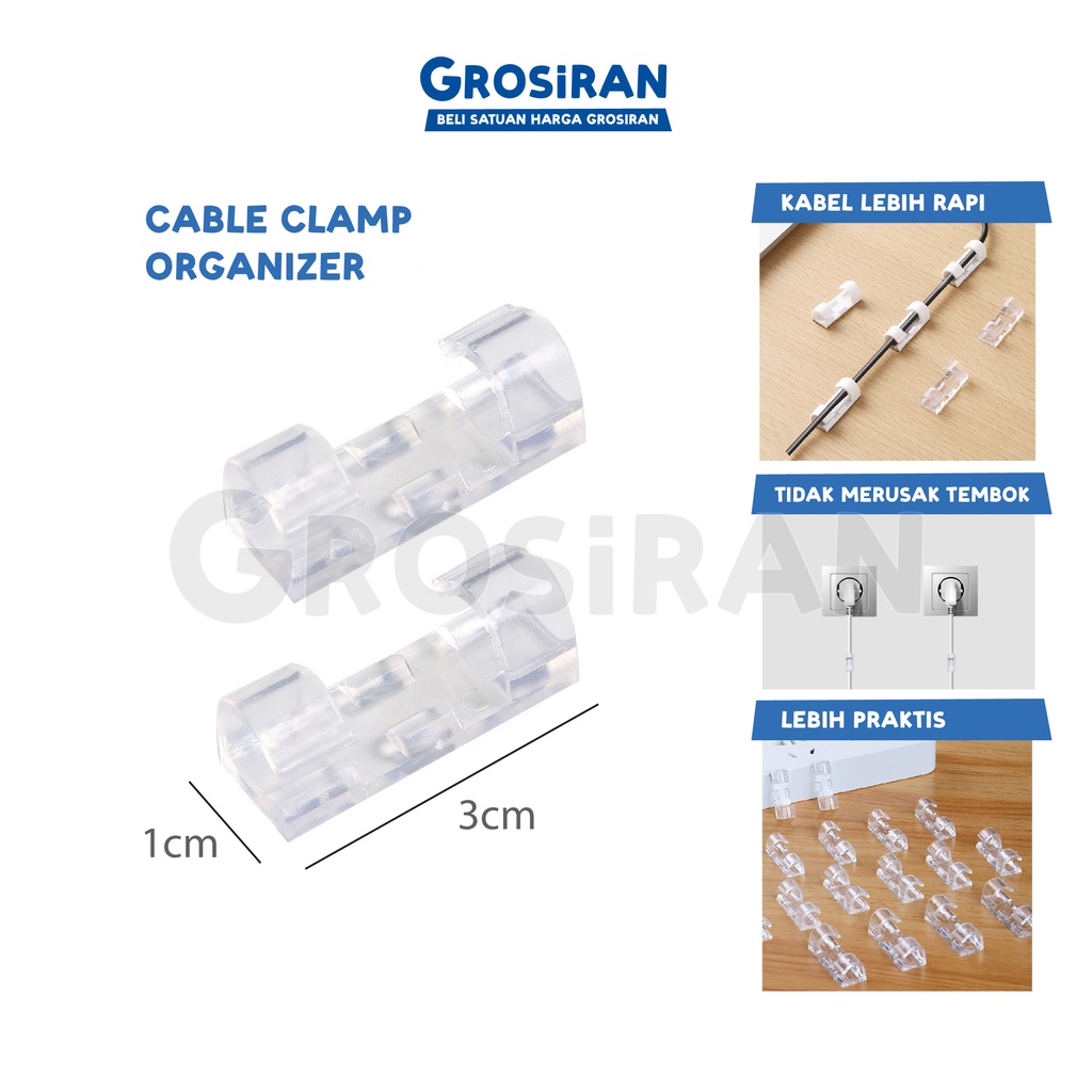 Klem Kabel Tempel Dinding Meja Komputer Serbaguna Klip Jepitan Perekat Tanpa Paku Gantungan Merapika