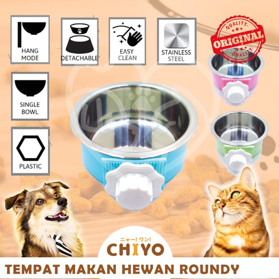 TEMPAT MAKAN GANTUNG HEWAN UBOWL ROUNDY &amp; HANGER [ DOG CAT BOWL]