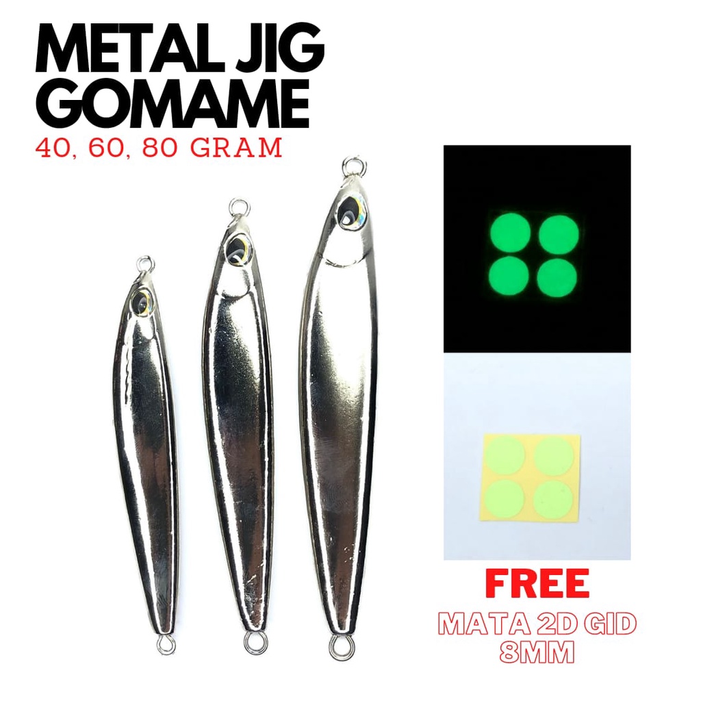 Metal Jig Gomame Chrome Series 40,60,80 gram