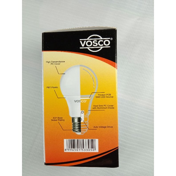 LED vosco A-Bulb 9 watt // 9 watt cahaya putih