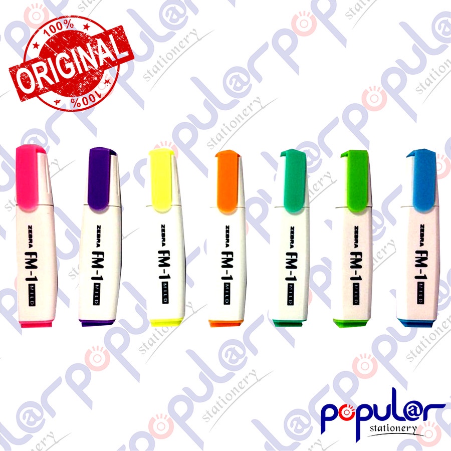 

Stabilo / Highlighter Zebra FM-1 Mild - Ungu / Hijau / Kuning / Orange / Biru / Pink