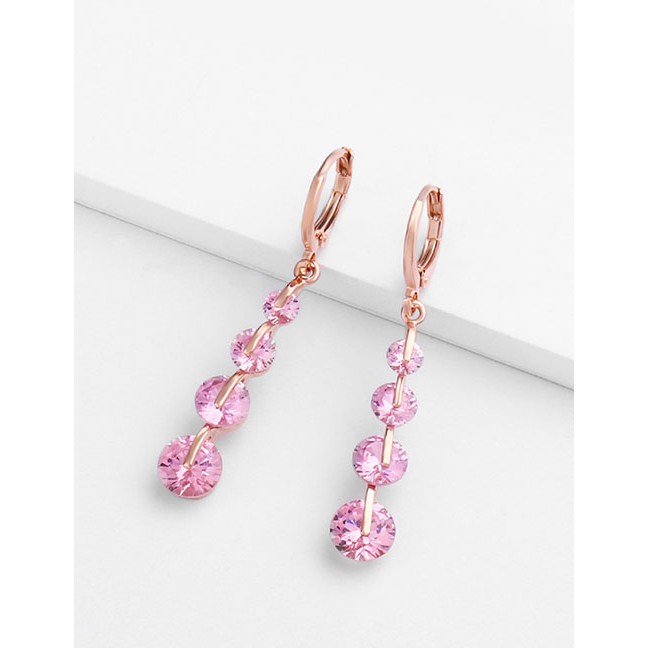 LRC Anting Tusuk Fashion Zircon Drop Earrings F58827