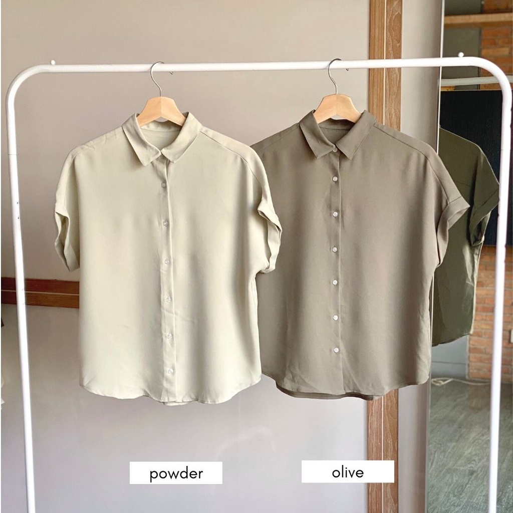 GU Uniqlo Airy Blouse - Shortsleeve Blouse Wanita Casual Original-3