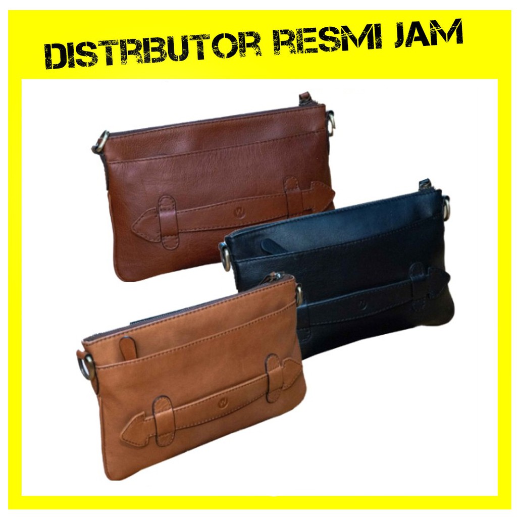 Original Tas Tangan Pria Kulit / Clucth Kulit Unisex + Tali Kulit Asli