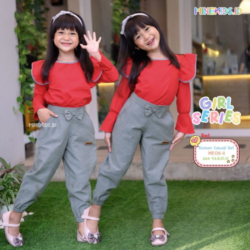 ‼️ READY ‼️ 4 - 12T KOREAN CASUAL SET BY MINEKIDS setelan anak