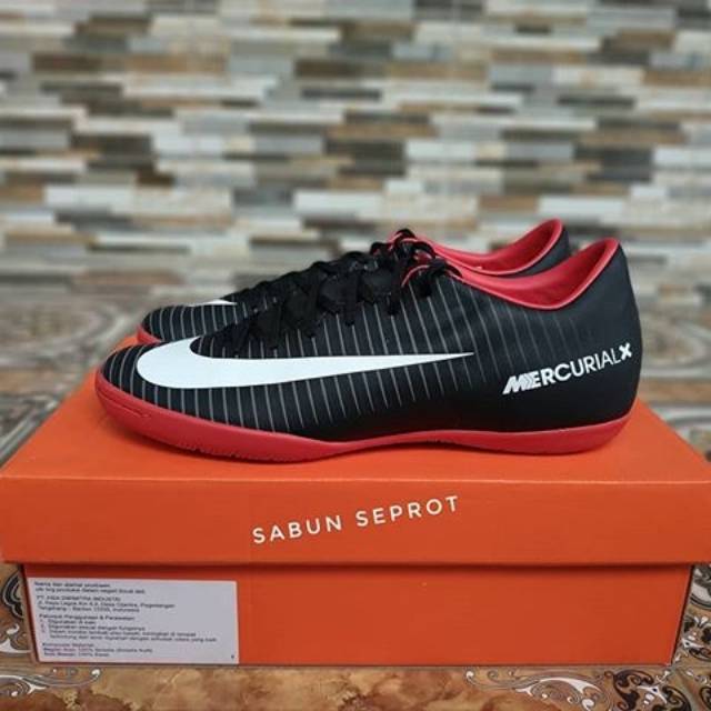 Nike MercurialX Victory VI IC Black Sepatu Futsal Original