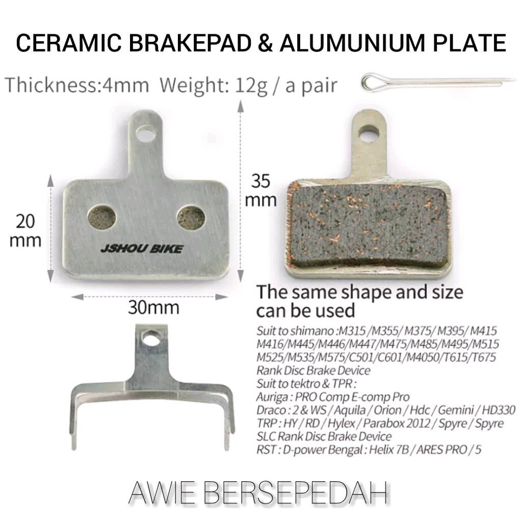 Brakepad CERAMIC TEKTRO TRP Spyre C SLC Spyke Hy road lex RD Parabox MD C550 C510 flat mount brake p