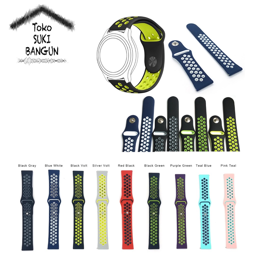 Watch Strap Band 20mm Galaxy Watch 4 3 41mm Active 1 2 42mm Gear Sport S2 Classic QUICK RELEASE Tali Jam Rubber SPORT BREATHABLE