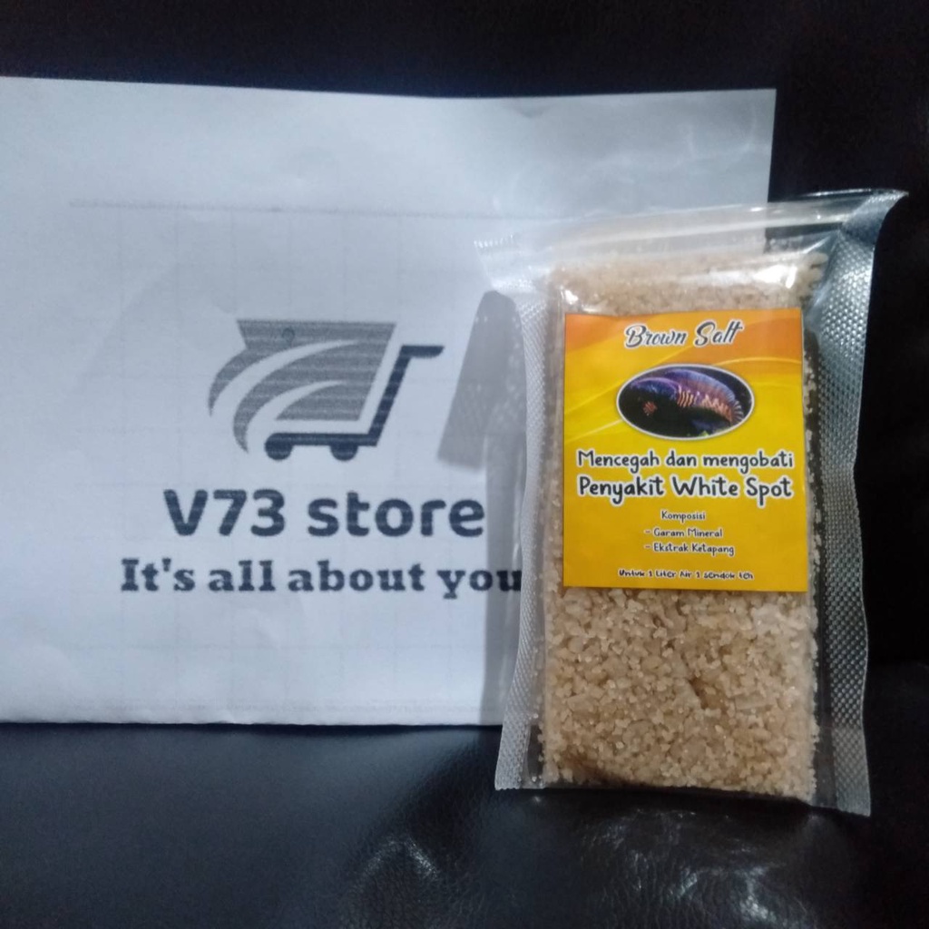 BROWN SALT 100GR GARAM CUPANG MENCEGAH DAN MENGOBATI WHITESPOT GARAM IKAN