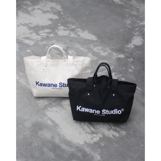 Kawane Studio - Totebag Canvas Premium White &amp; Black - Confidence