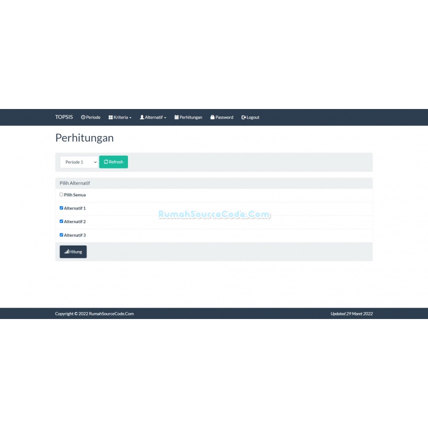 Source Code SPK Metode TOPSIS Periode Codeigniter