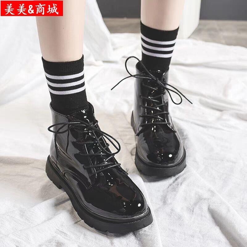 BT50 SEPATU BOOTS IMPORT WANITA KOREA GLOSSY VELVET ORIGINAL BRITISH INGGRIS MARTIN