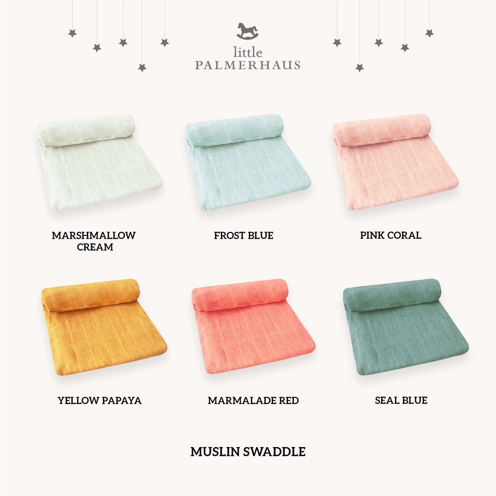 1 Pcs MUSLIN SWADDLE BEDONG  Little Palmerhaus bahan sangat halus by little terry selimut anak bedon