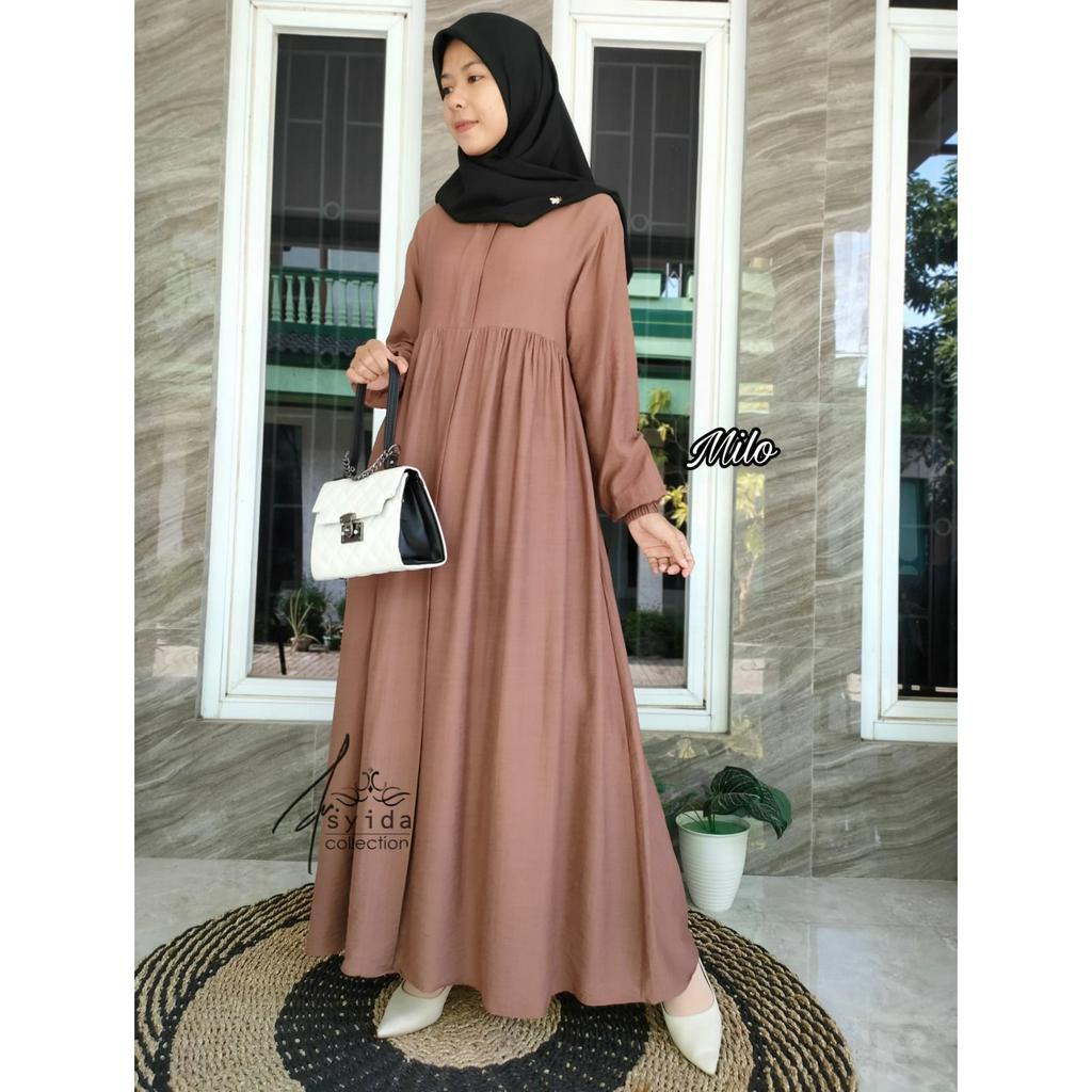 Gamis Dress Basic Pollo Linen Zunaira Terbaru Dan Termurah By Arsyida