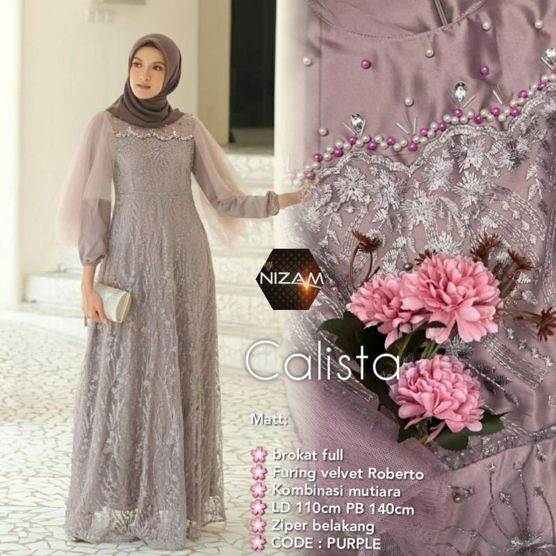 Calista Maxy Luna Dress Tile Mutiara Dress Brukat Wisuda Brokat Terbaru Gaun Pesta Mewah Gamis Kondangan Jumbo ld 120cm Dress Brukat Remaja Muslimah Gamis Muslim Jumbo Gamis Lebaran Terbaru Outfit Bridesmaid Seragam Pernikahan