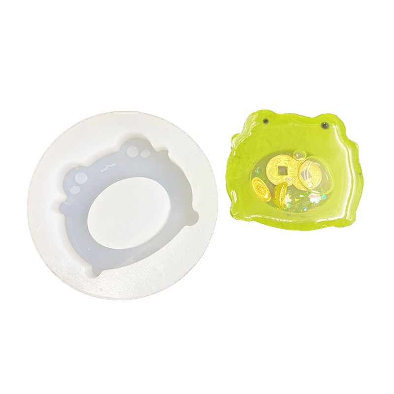 Siy Cetakan Kristal Epoxy Quicksand Bahan Silikon Bentuk Hewan Lucu Untuk Diy Craft / Gantungan Kunci