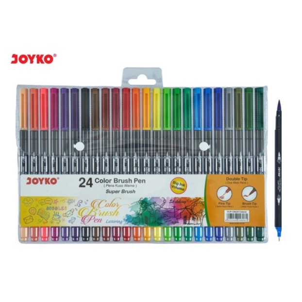 

JOYKO Super Brush Pen 24 warna CLP 13 A / SUPER BRUSH PEN 24 warna