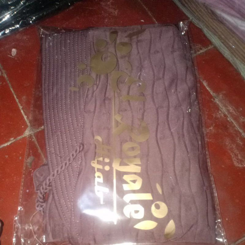 NURI (Plisket gelombang tali Rara full belakang)ORI Elroyale hijab-Ungu tua