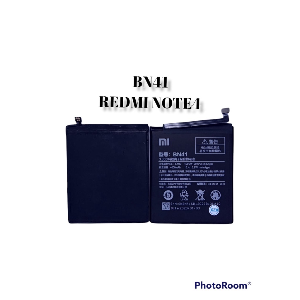 BATERAI ORIGINAL XIAOMI REDMI NOTE 4 BATRE XIAOMI BN 41