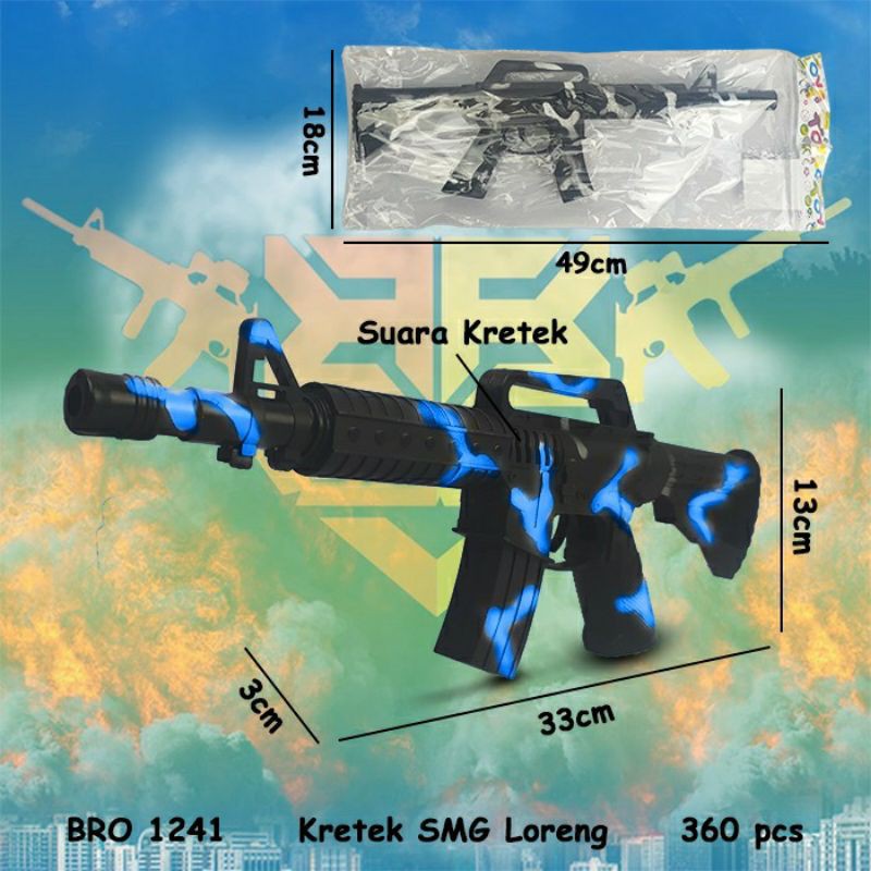 Pistol Kretek M16 Loreng Krotok Suara Bunyi Pistolan Tembak