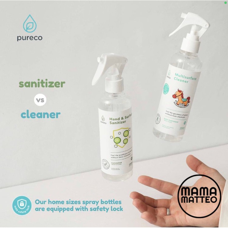 Pureco Multisurface Cleaner 250ml / Hand &amp; Surface Sanitizer 60 ml 250ml