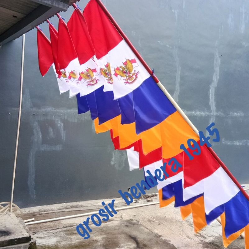 bendera umul-umul zig-zag biru tua harga 20 pcs
