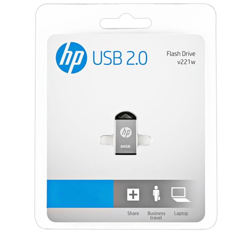 Ready Stock! HP V221W Metal Mini USB Flash Drive 64GB 128GB 256GB Pen Drive