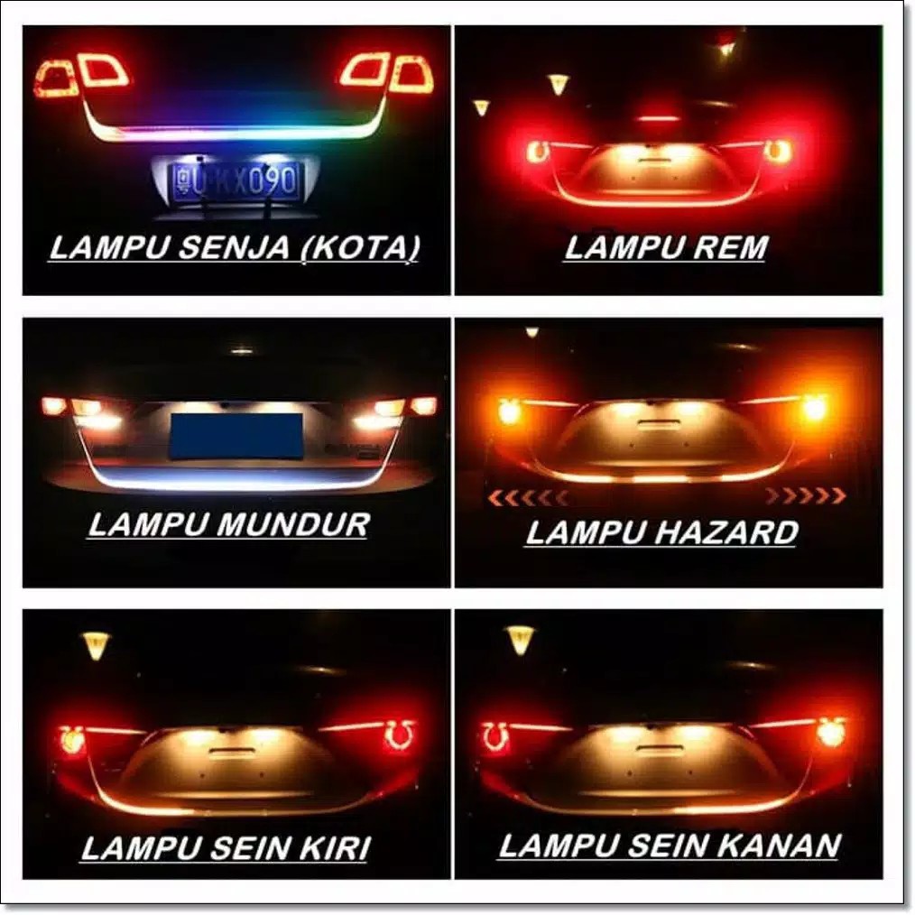 LED BAGASI 12V 120CM RGB - LED TAIL TRUNK - LAMPU LED STRIP 12VOLT