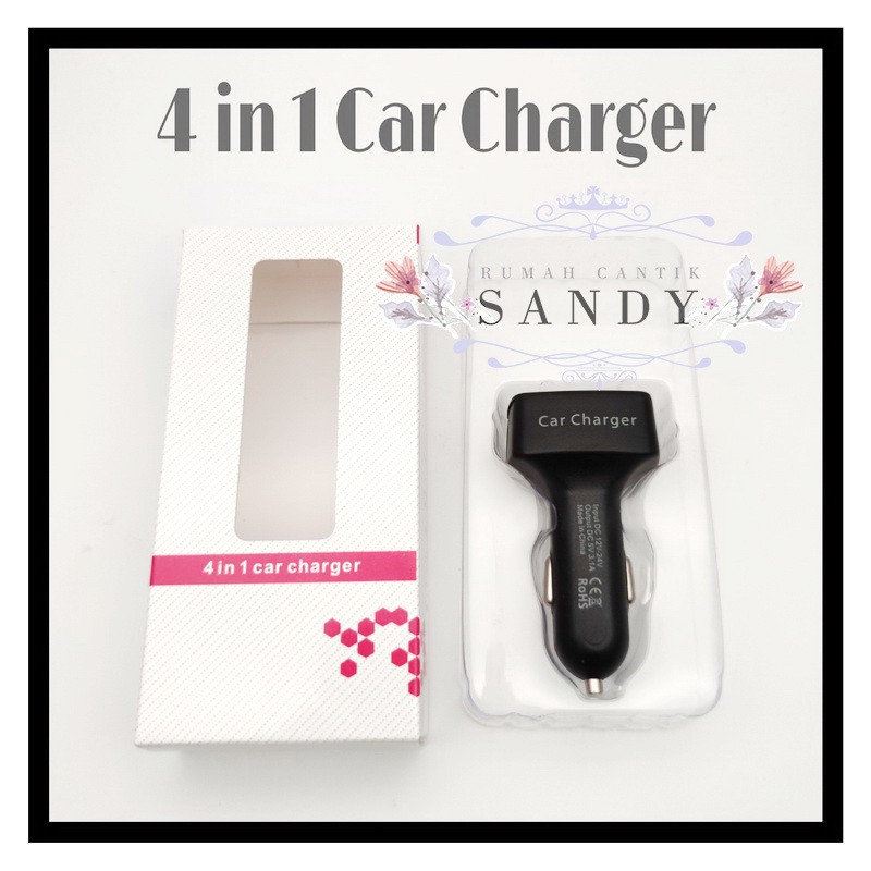 CHARGER MOBIL 4 IN 1 ~ CAS MOBIL KUALITAS TINGGI