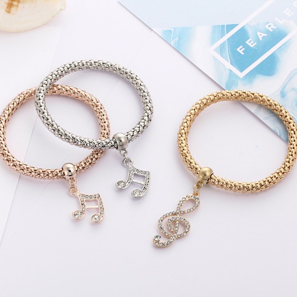 3pcs / Set Gelang Liontin Kupu-Kupu Aksen Kristal Berlian Imitasi Warna Emas Perak Untuk Pria Dan Wanita