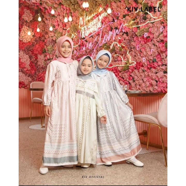SR.KIDS/GAMIS KIV/GAMIS ANAK PEREMPUAN/KIDSINVOGUE/ GAMIS FREE HIJAB