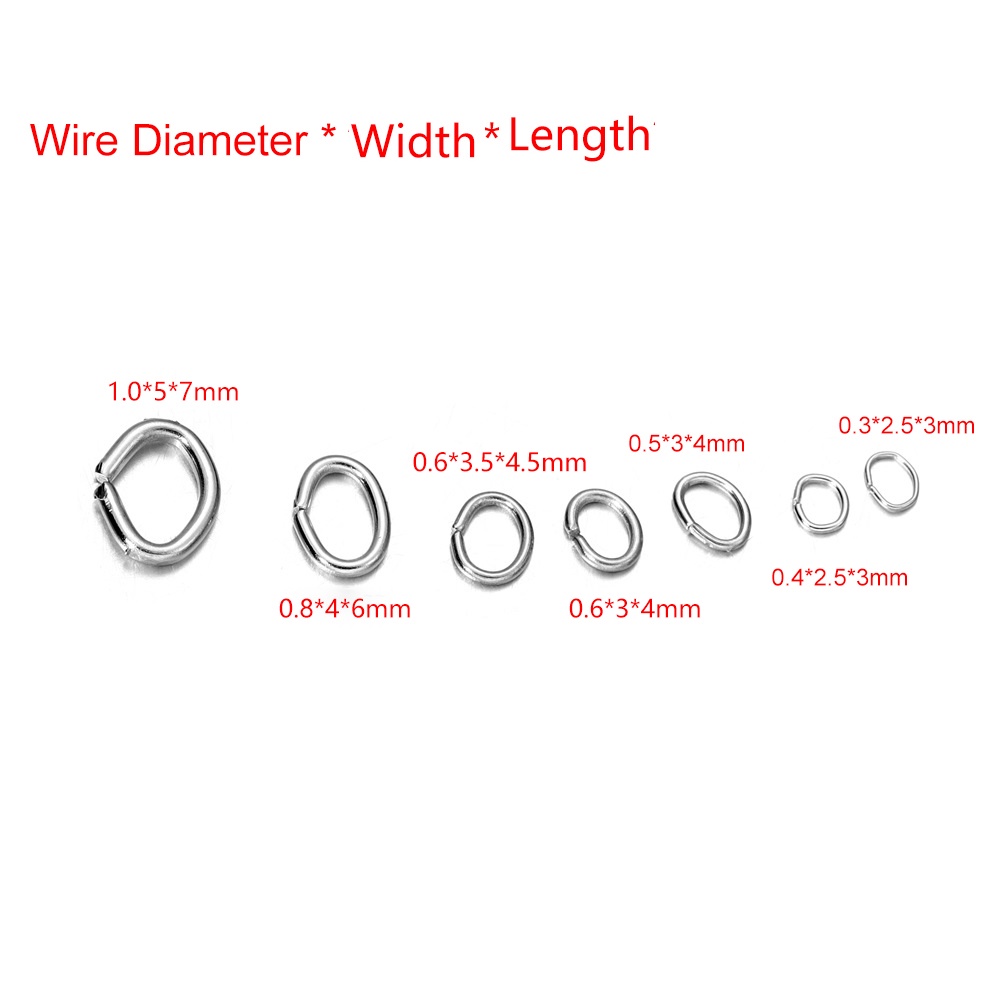 200pcs / Pak Cincin Irregular Bahan Stainless Steel Untuk Membuat Rantai