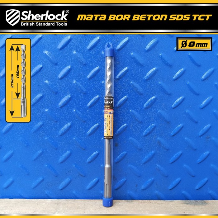 Mata Bor Beton SDS Material TCT / Sherlock Panjang 210 mm x Diameter 8 mm