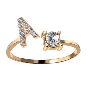 CINCIN INISIAL GOLD CINCIN ALFABET A-Z CINCIN FASHION WANITA