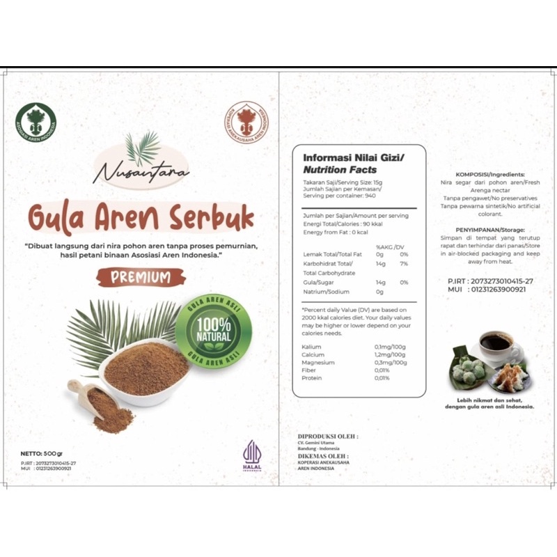 

GULA AREN SERBUK PREMIUM