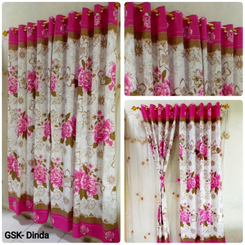 Gorden Shabby Gorden Pintu Jendela Shabby Pink Smokering