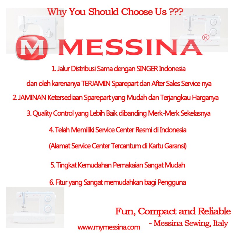 Mesin Jahit MESSINA P 5823 Paris - Portable Multifungsi