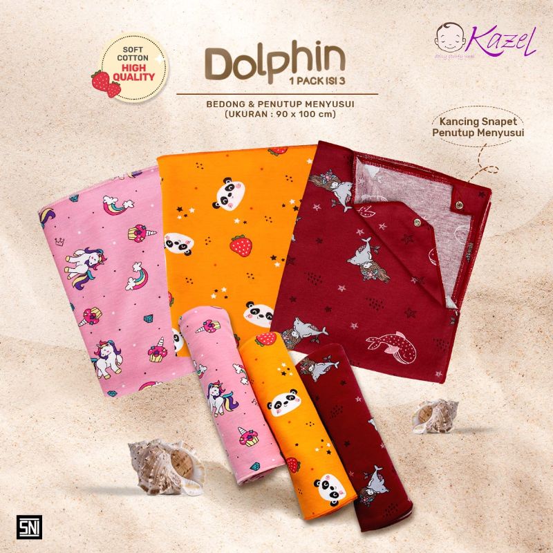 Bedong Dolphin 2in1 Swaddle &amp; Nursing Cover Kazel