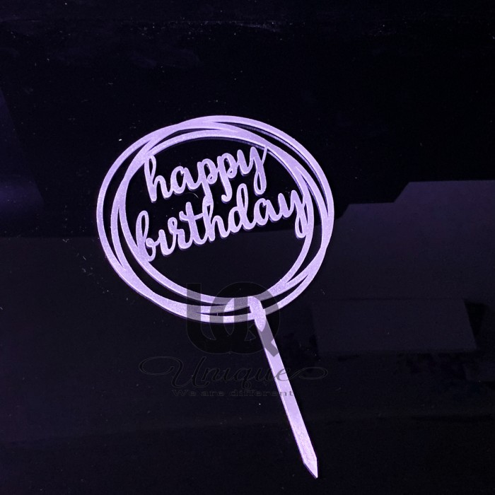 Unique Akrilik Cake Topper / Hiasan Kue Ulang Tahun Happy Birtday