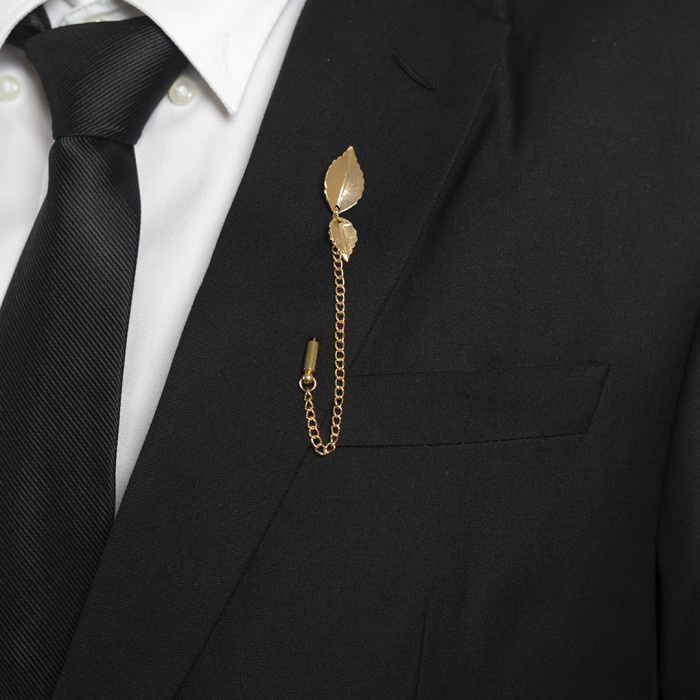 Houseofcuff lapel pin brooch bros untuk jas RANTAI GOLD II