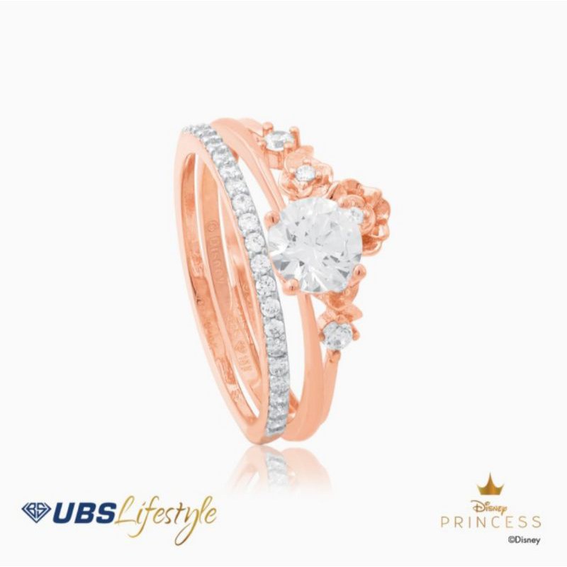 CINCIN EMAS UBS DISNEY PRINCESS BELLE - 17K ROSE GOLD - CCY0135