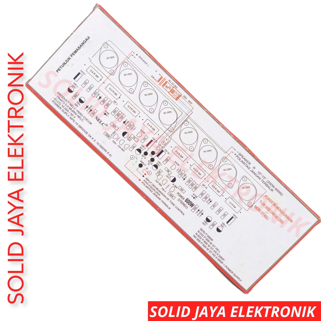 KIT POWER 600W NELC STEREO JENGKOL ST N632 MJ2955 2N3055 600 W WATT AMPIFIER AMPLI STEREO ST TR FINAL ASLI JENGKOLAN MJ 2955 2N 3055 STEREO 600WATT TR FINAL ST AUDIO SOUND NELC N-632 N632 N 632