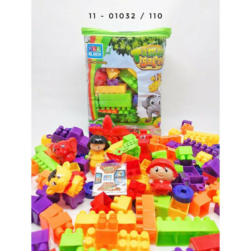 Kreatif Blok Block Lego isi 110 pcs Puzzle Susun Animal / Mainan Edukasi