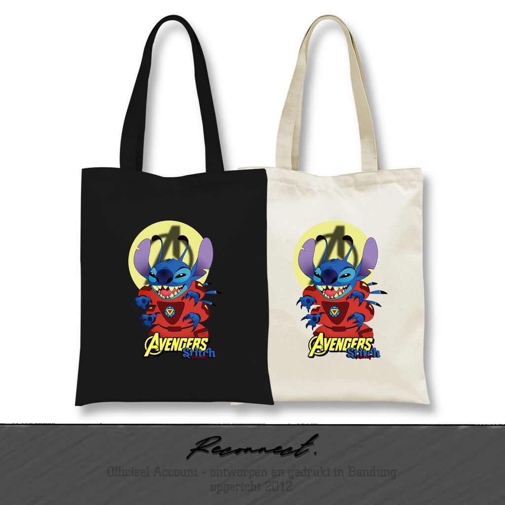 Reconnect Totebag Motif Lilo Stitch X Avengers - Gratis Tambah Nama