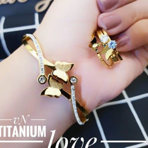 Titanium Gelang dan Cincin 1801n