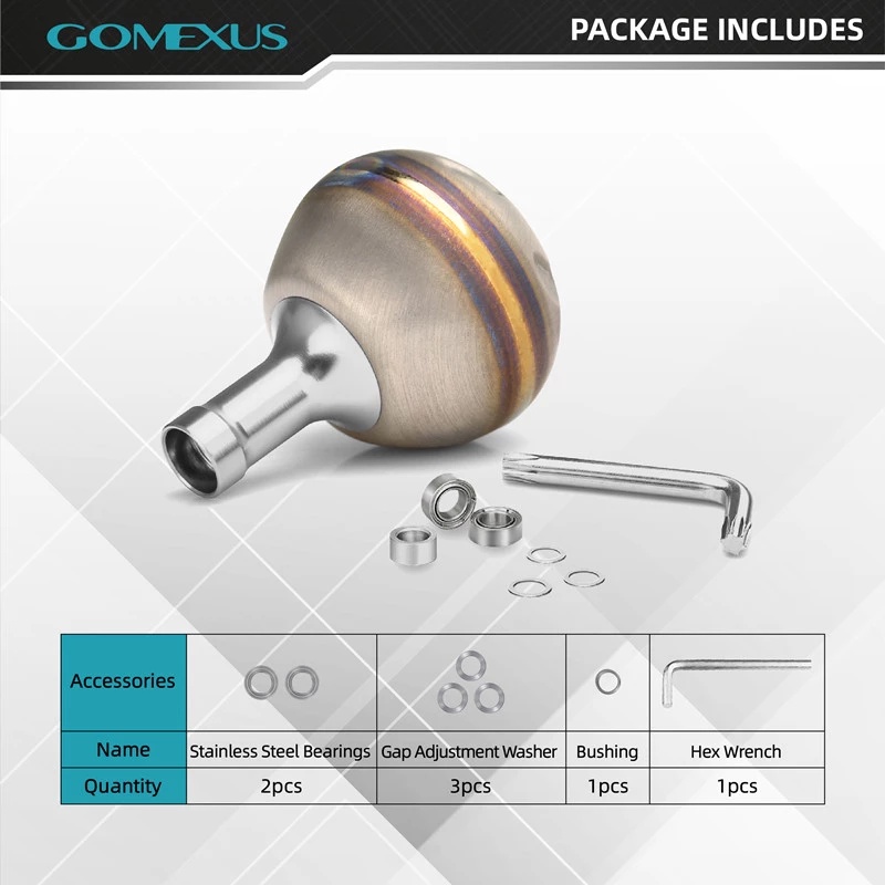 REEL HANDLE KNOB GOMEXUS JUPITER TITANIUM KNOB 38 MM