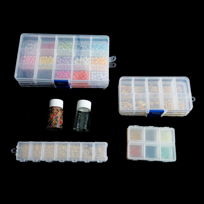 Handmade DIY Multi-cell Jewelry Storage Boxes / Transparent Plastic Jewelry Storage Box / Mini Foldable Sundries Storage Basket for Beads, Earrings and Necklaces