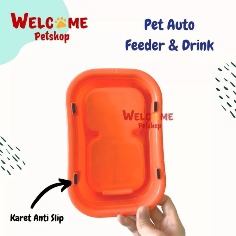 Pet Auto Feeder &amp; Drink / Tempat Makan Minum Anjing Kucing Kelinci